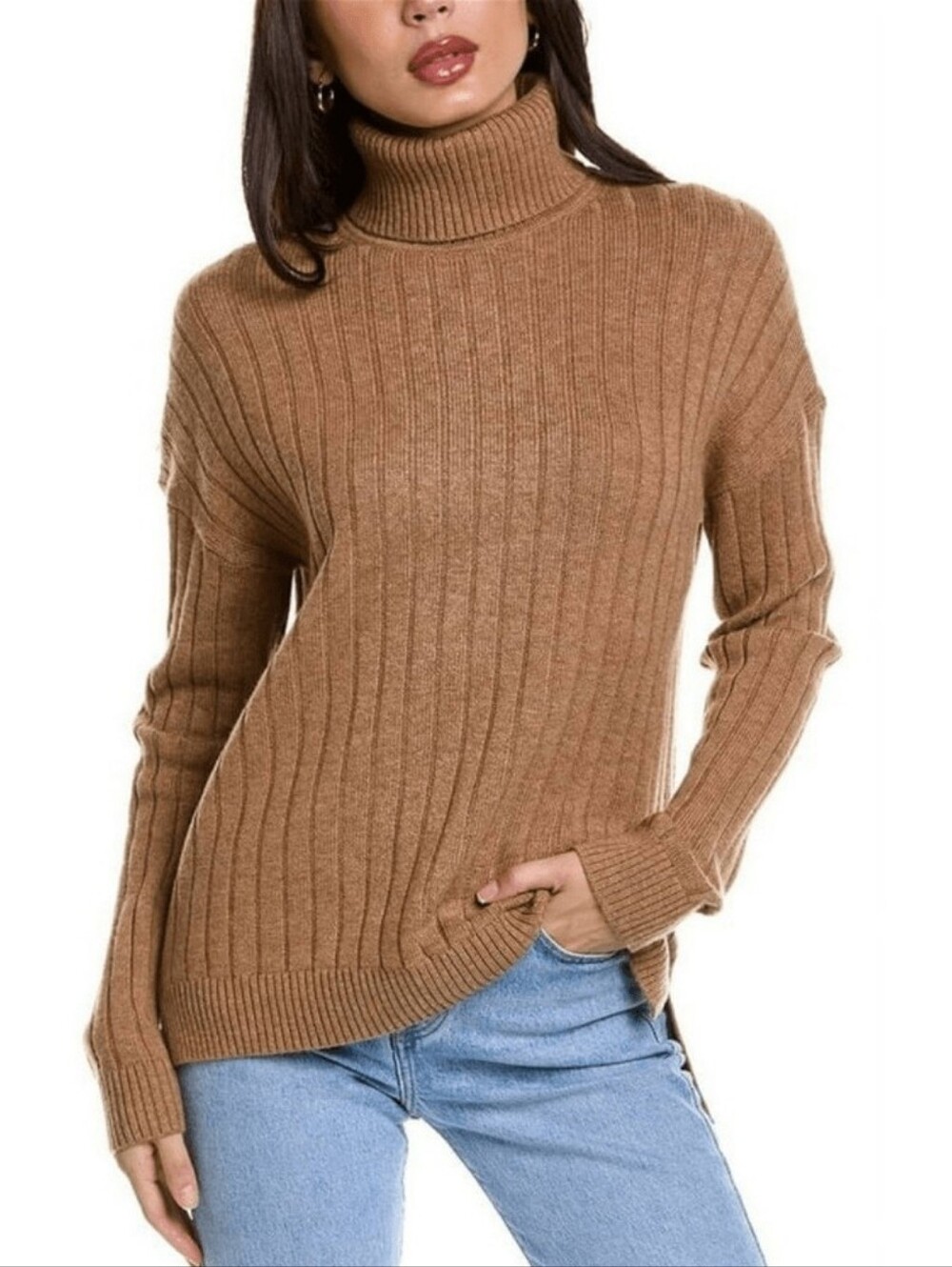 Banana Republic Classic Ribbed Turtleneck Sweater Size Small Camel
